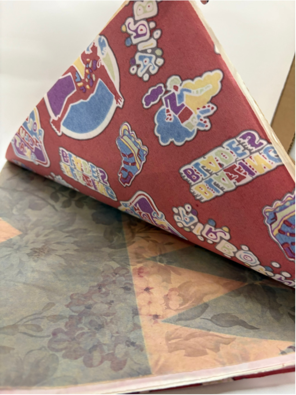 Vintage Wrapping Paper and Tissue Paper Pink Purple Floral Geometric Pattern - Picture 3 of 7